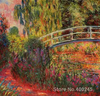 Manzara Resimleri Claude Monet Japon Köprü yatak odası dekoru Yüksek kaliteli