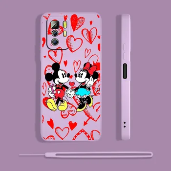 Disney Minnie Papatya Xiaomi Redmi İçin Not 11T 11 11S 10T 10 9T 9S 9 8T 8 7 6 5 Pro Sıvı Halat telefon Kılıfı Kapak Çapa