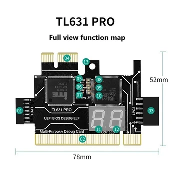 TL631 Pro Teşhis Kartı + Genişletme Kartı PCI PCI-E Mini PCI-E Anakart Çok Fonksiyonlu