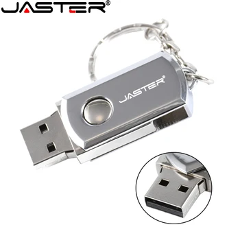 JASTER Metal USB 2.0 Flash Sürücü 64GB FreeCustom logo Kalem sürücü 32GB 16GB Memory stick zinciri ile Dönebilen İş hediye U disk