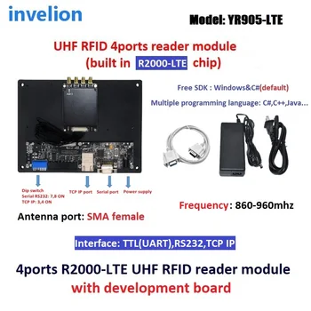 865-915MHz uzun menzilli RFID UHF Modülü Okuyucu TTL Uart RJ45 EPC Gen2 Impinj R2000 4 Port RFID UHF Ahududu Modülü Tampon Modu