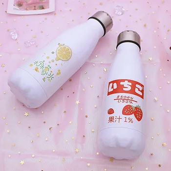 Yaratıcı Paslanmaz Çelik Japonya Suyu Şeker Renk İçecek Kutuları Termos Taşınabilir Unisex Öğrenciler Kişilik Trendy Fincan
