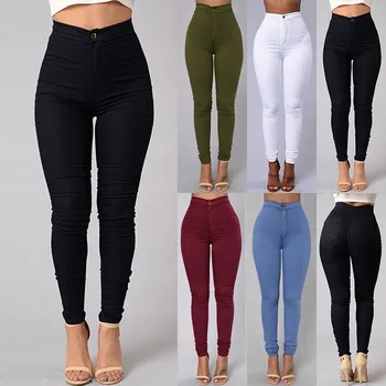 Yeni Kadın Pantolon Yüksek Bel Streç İnce Kalem Çekmeceli Kadın Giyim Pantolon Seksi Bayan Artı Boyutu dar pantolon S-3XL