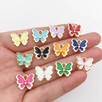 Renkli küçük kelebek el yapımı aksesuarlar DIY kolye bilezik Küpe ücretsiz Kombinasyonu