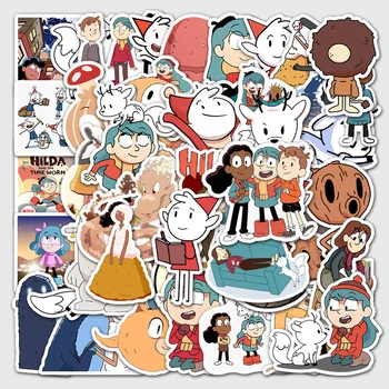 10/50 ADET Karikatür Anime Hilda Etiket su geçirmez defter Kaykay Graffiti Dekorasyon Oyuncak Toptan