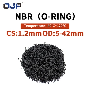 NBR O Ring Conta Conta Kalınlığı CS1. 2mm OD5 - 42 Yağ ve Aşınmaya Dayanıklı Otomobil Benzinli Nitril Kauçuk O-ring Su Geçirmez Siyah
