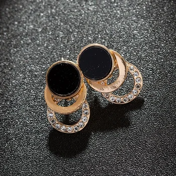 Pendientes de declaración 2019 negro cuadrado geométricos pendientes para mujer Cristal de lujo boda diamantes de imitación pend