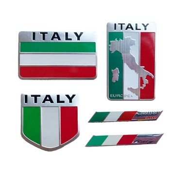 Metal İtalya Bayrağı Amblem Rozeti Araba Styling Sticker Çıkartması Ferrari Maserati Lamborghini Alfa Romeo Fiat Chevrolet Honda