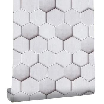 Kabuğu ve Sopa Geometrik Desen Duvar Kağıdı Gri Vinil Kendinden Yapışkanlı duvar kağıdı Tasarım Duvarlar için Banyo Yatak Odası Ev Dekor