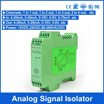 1 In 2 Out 0-10V Analog Sinyal İzolatör Dağıtım Dönüştürücü 4-20mA Dönüşüm Modülü