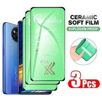 1-3 Adet HD Yumuşak Seramik Filmi Redmi için Not 10 9 11 Pro 11S 10S 9T 9S 8T Ekran Koruyucular için Xiaomi Mi Poco X3 Pro F3 M3 X4 M4