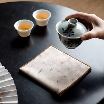 Çin Zen Pamuk Keten kurulama bezi Emici çay masa örtüsü Bez Ev Çok Yönlü Kung Fu çay seti Çay Töreni Aksesuarları