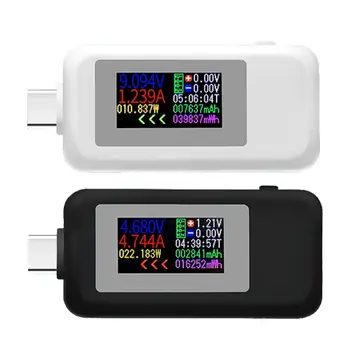 KWS - 1902C Tip-C Renkli Ekran USB Test Cihazı Akım Gerilim Monitör Güç Ölçer Mobil Pil Banka Şarj Dedektörü K0AA
