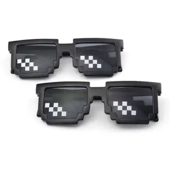 Unisex Gözlük Motosiklet Bisiklet Pikselli Mozaik Komik Güneş Gözlüğü UV Koruma Thug Yaşam Kostümleri Gözlük