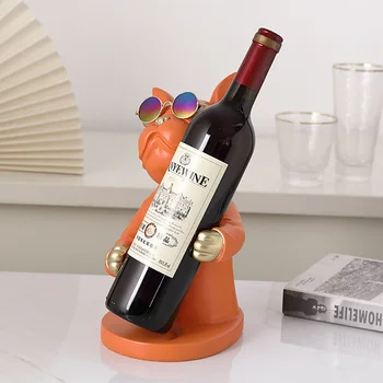 Hayvan Bulldog Şarap Rafı Lüks şarap şişesi Tutucu Lüks Ev Dekorasyon Oturma Odası Parti Hediye Standı Şarap Rafı Dekor Süsleme