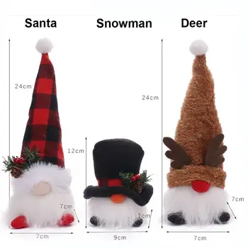 Noel Parlayan Gnome Bebek Peluş Elf Santa Kardan Adam Geyik Noel Meçhul Cüceler led ışık Ev Dekorasyon Parti Malzemeleri Hediye
