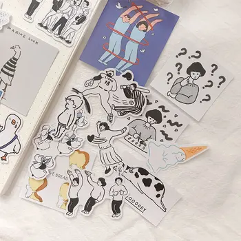 19 adet Sevimli komik karakter ördek Çıkartmalar El Sanatları Scrapbooking çıkartmaları kitap Öğrenci etiket Dekoratif sticker DIY Kırtasiye