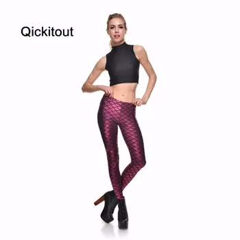 Toptan Yaz tarzı kadın Ölçekli tayt 12 renk S-XL boyutu Simülasyon mermaid seksi pantolon Dijital baskı renkli tayt