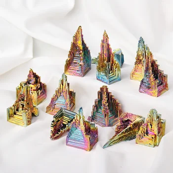 Ham Kristaller Doğal Bizmut Metal Madenci Taş Büyücülük Wicca Kusurları Reiki şifa taşı Ev Dekorasyon Süs