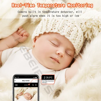 Hebeiros Tuya Wifi Kamera 1080P Güvenlik Dadı Kablosuz Bebek Monitörü Ninni Sıcaklık Dedektörü Alexa Google Ev