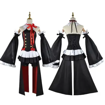 Anime Seraph Sonu Krul Tepes Cosplay Kostüm Kadın Elbise Cadılar Bayramı Vampir Rol Giyim Takım Elbise Peruk Aksesuarları