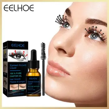 EELHOE 10ml Eğimli Kirpik Büyüme Sıvı Doğal Nemlendirici Saf Hint Yağı Büyüme Serumu Kirpik Göz Lashes Saç