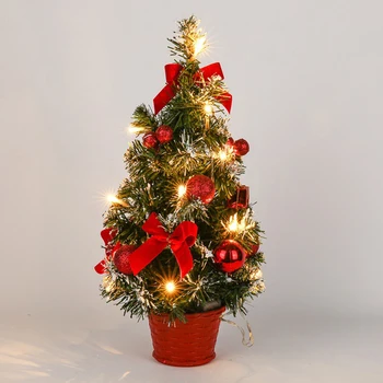 Masaüstü Yılbaşı Ağacı led ışık 40CM Mini Masa Hediye Noel Ağacı Yapay Yılbaşı Ağacı Navidad Süs Ev Dekorasyon 2023