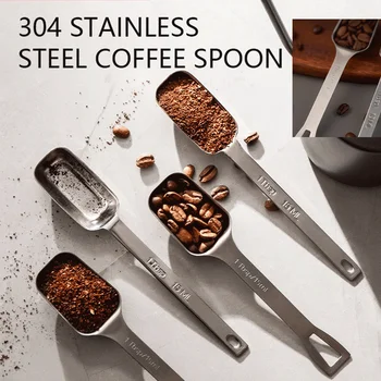 5G kahve kaşığı Paslanmaz Çelik Ölçüm Ölçüm espresso makinesi Tozu Kaşık Çay Kaşığı ölçüm kaşık seti mutfak gereçleri