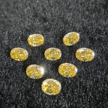 Fabrika Toptan 1.5 ct 6*8mm Oval Şekil Sarı Mozanit Elmas Taşlar Boncuk Anillos Diamant