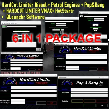 6 1 PAKET Yeni HardCut Sınırlayıcı Dizel + Benzinli Motorlar + Pop & Bang + HARDCUT SINIRLAYICI VMAX + HotStartr + QLaunchr Yazılım