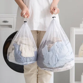 İpli Örgü İç Çamaşırı Yıkama Torbaları Net Çamaşır makinesi çantası çamaşır sepeti Organizatör Büyük Kapasiteli Kirli Giysiler çamaşır torbası
