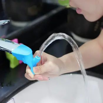 Silikon musluk genişletici musluk kılavuz lavabo anti-splash su kılavuzu genişletici konektörü çocuk bebek el dezenfektanı