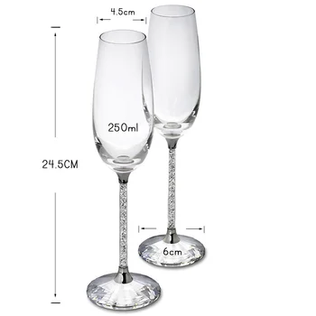 Yaratıcı Düğün cam şarap kadehi benzersiz şampanya flüt kadehler Kristal Parti Hediye Kızartma Cam Kadeh Kristal Yıldönümü