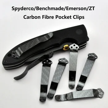 1 adet Karbon karbon fiber malzeme Katlanır Bıçak Cep Klip Geri Kelepçe Spyderco C81 C10 C11 Para 3 Benchmade 710 551 Emerson ZT