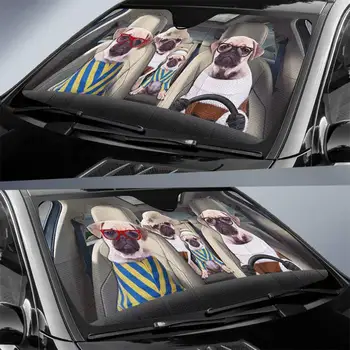 Seyahat araç ön camı Güneşlik Ön Cam Güneşlik Komik Kişilik Pet Araba Aksesuarları Dekorasyon Güneşlik Araba Ürünleri