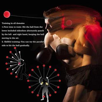 Boks Hız Topu + Kafa Bandı siyah kırmızı Boks Yumruk Egzersiz Mücadele Topu Tepki Refleks Topu spor Hott Reaksiyon boks Topu