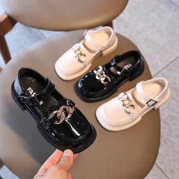 Çocuk Ayakkabı Çocuk Prenses parti ayakkabıları Bebek Kız Siyah Toddler Elbise Flats Moda Sandalet Çocuk Moccasins Çocuk Elbise Ayakkabı A2