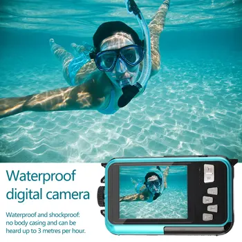 Plastik Açık Çift Ekran Kamera Su Geçirmez Kamera Elektronik Anti-shake Su Geçirmez Video Gözetim Sualtı Kamera