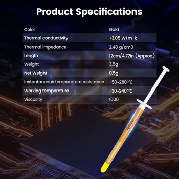 AMPCOM Termal Gres Bileşik Silikon Soğutma Macunu Heastsink, Yüksek Termal İletkenlik Termal Macun CPU GPU için PS4 XBOX