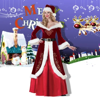 Noel Cosplay Kostümleri 2022 Kış Süet Noel Baba Gevşek Yumuşak Sıcak Tutmak Giyim Masquerade Sürpriz Parti Cosplay Kostüm