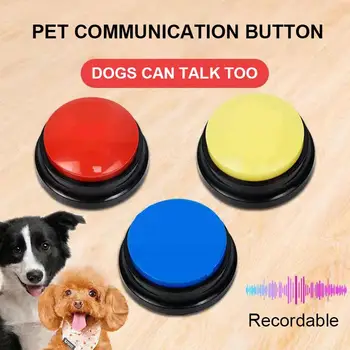 Pet Ses Kutusu Kaydedilebilir Konuşan Düğme Ses Kaydedici Konuşan Oyuncak Pet Communiion Eğitim Aracı Sıkma Kutusu Köpek P3r5