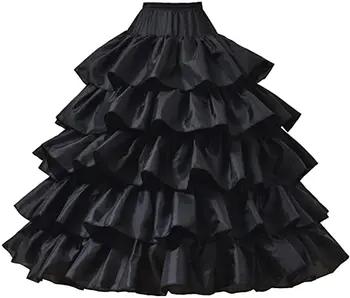 Romantik Balo Petticoat Etek Kat Uzunluk Düğün Petticoat Siyah Kabarık Etek Jüpon