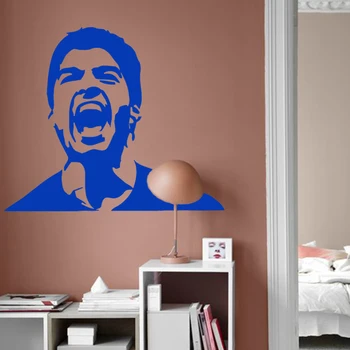 Sanat Tasarım ev dekorasyon Vinil futbolcu Luis Suarez Duvar Sticker çıkarılabilir ev dekor futbol yıldızı spor çıkartmaları