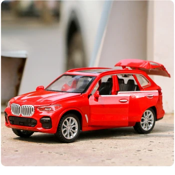 1: 32 BMW X5 yüksek simülasyon Diecast Metal alaşım Model araba ses ışık geri çekin koleksiyonu çocuk oyuncak hediyeler