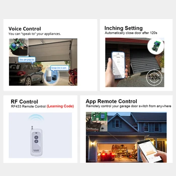 Tuya SmartLife WİFİ Garaj Kapısı Açacağı Kontrol Akıllı Anahtarı Kapalı Röle Modülü Kapısı Açık Ses Kontrolü Alexa Google Ev