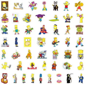 10/30/50/100 adet Serin Karikatür Simpson Anime Çıkartmalar Çıkartması Çocuk Oyuncak Kaykay Dizüstü Bagaj Telefon Araba Komik su geçirmez etiket