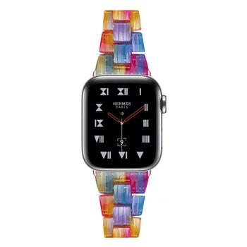 Reçine kayış apple saat bandı 44 40 42 38mm correa şeffaf kadın Döngü watchband iwatch için 6 se serisi 5 4 3 2 Fran-18SJ