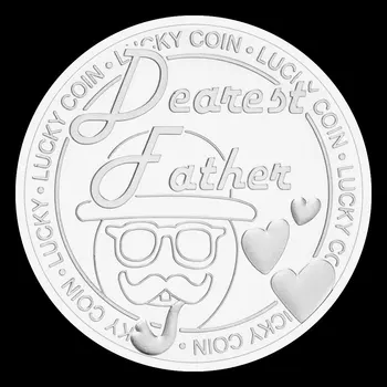 Sevgili Baba Şanslı Sikke Yaratıcı Hediye hatıra parası En İyi Baba Dört Yapraklı Yonca Koleksiyon Gümüş Altın Kaplama Hatıra