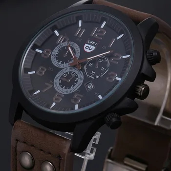 2022 Vintage Klasik İzle Erkekler Saatler Paslanmaz Çelik Su Geçirmez Tarih Deri Kayış Spor Kuvars Ordu relogio masculino reloj
