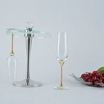 Kristal Cam Altın Düğün şampanya flüt kadehler Kek Masa Dekorasyon Düğün Gözlük Gelin Ve Damat İçin Yüksek Dereceli Arkadaş İçin Hediye